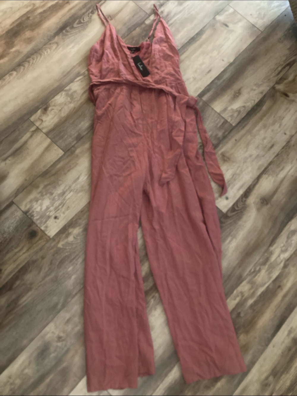 Lulus Women’s Pink Cropped Jumpsuit Size XL NWT